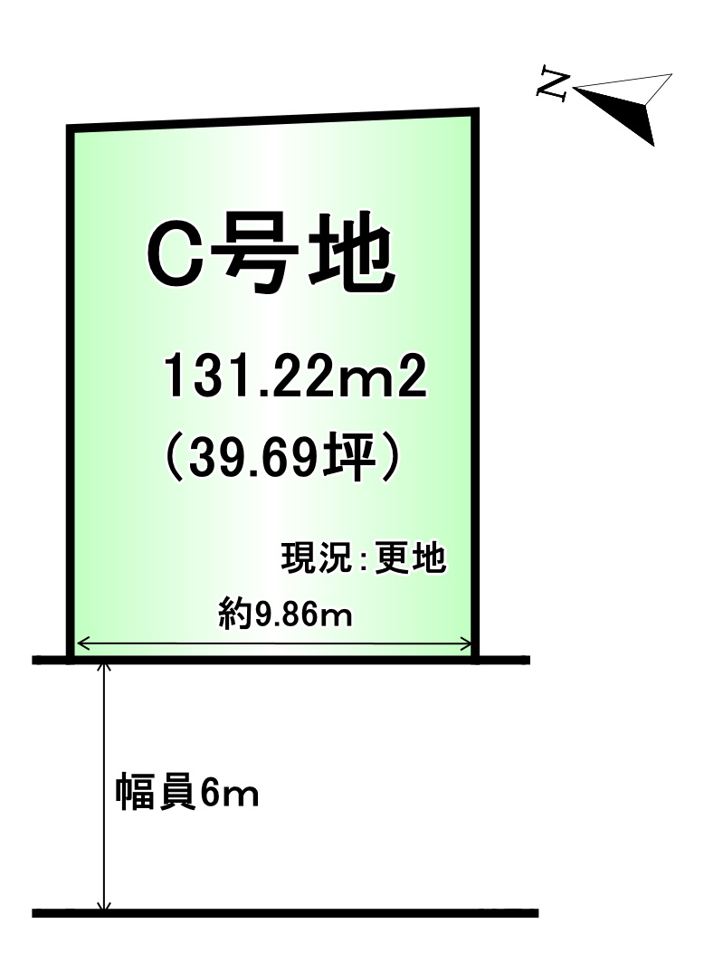 葛城市疋田の土地図|土地面積：131.22ｍ2　39.69坪