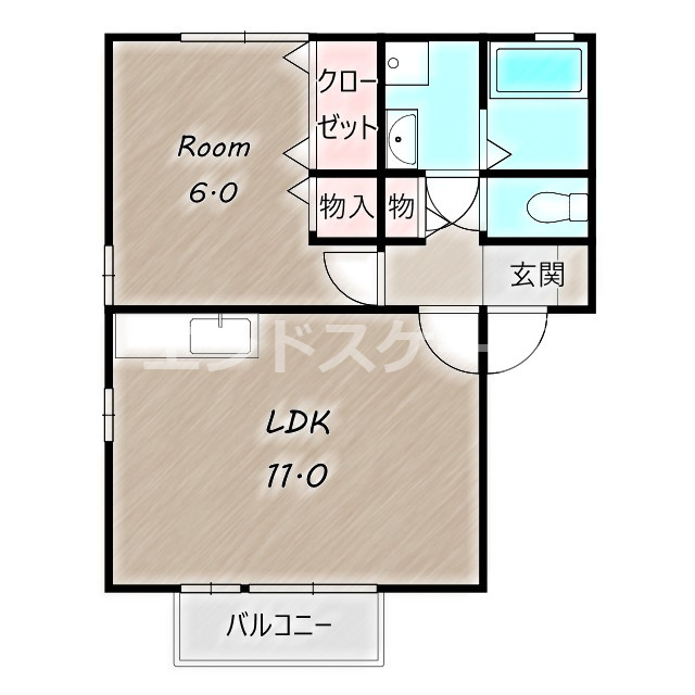 マーシュ　Ⅱの間取り|高崎、前橋、伊勢崎エリアのお部屋探しはエンドスケープまで！お客様の理想お聞かせ下さい♪