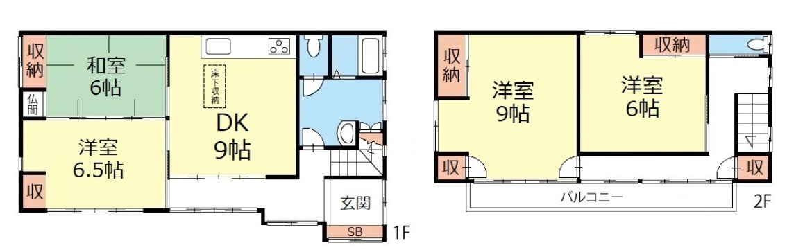 岡谷市田中町3丁目　中古住宅の間取り