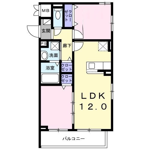 メゾン　アイティー　ジャックの間取り|間取りです。