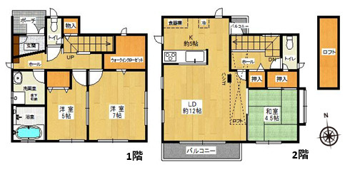 草加市金明町 中古戸建の間取り