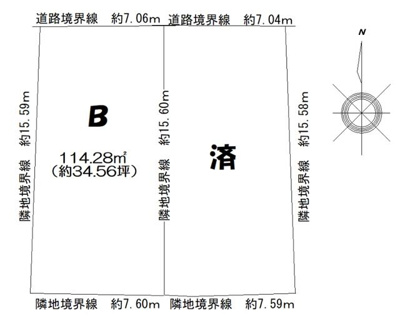 【区画図】 | 【トーヨーホーム売主/売土地】細川町鳥ヶ根　Ｂ区画 | Ｂ区画図