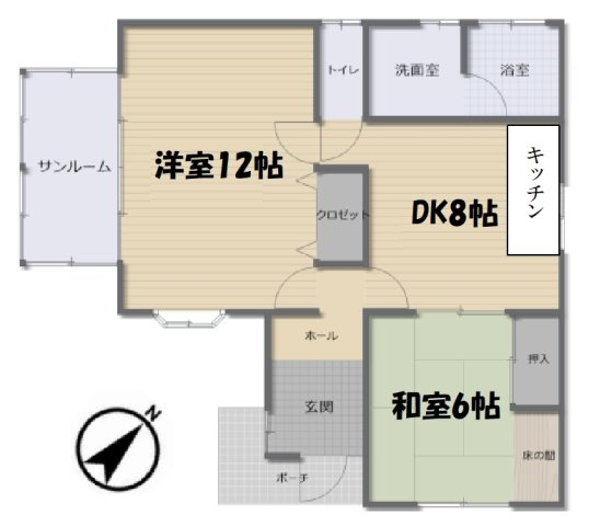 東金市田間  平屋中古戸建 の間取り|図面と現況に相違がある場合、現況を優先致します。