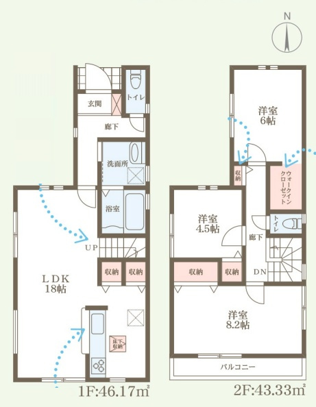 長岡京市城の里　新築一戸建ての間取り|2号地