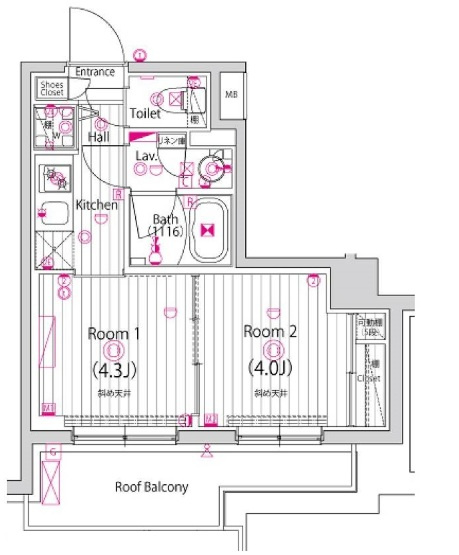 練馬区豊玉北３丁目の賃貸マンションの間取り