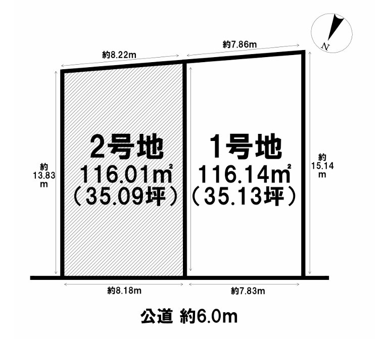 神戸市西区学園東町7丁目　土地　2号地の土地図