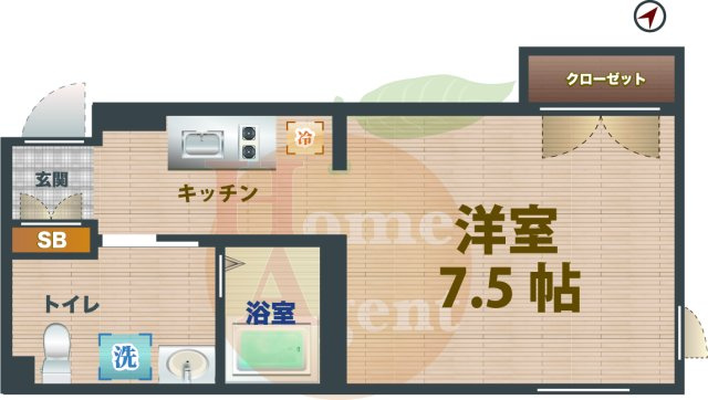 【間取り】 | La Perla Ogikubo | 1Rのお部屋です。