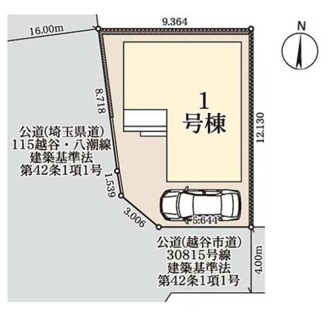 越谷市東大沢3丁目 新築分譲住宅の区画図