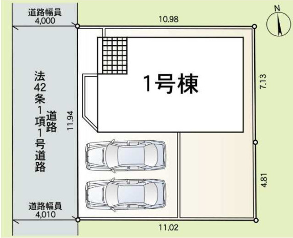 平塚市四之宮6丁目第29　新築戸建　全1棟1号棟の区画図