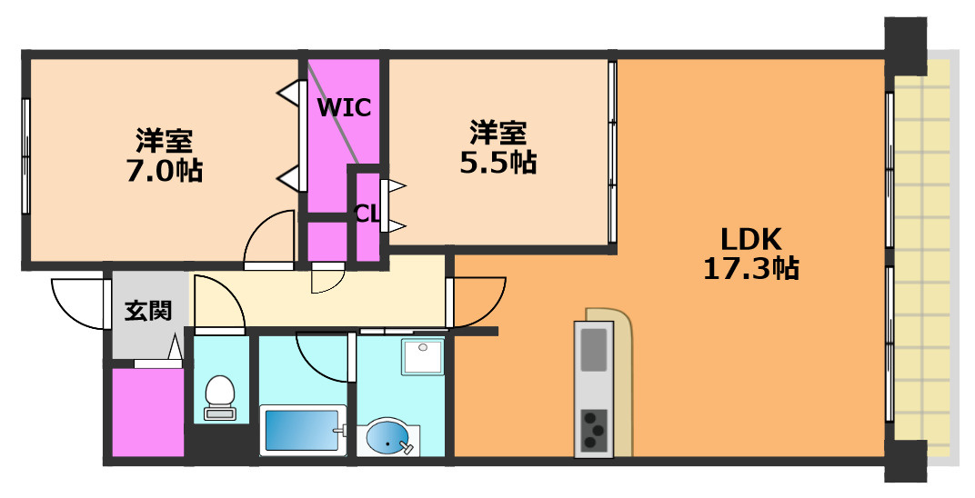 フロイデ川添の間取り