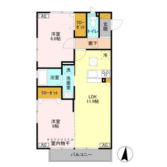 【間取り】 | D-roomあずま町　A