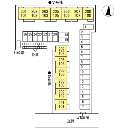 アクシア高屋敷　Ⅳの区画図