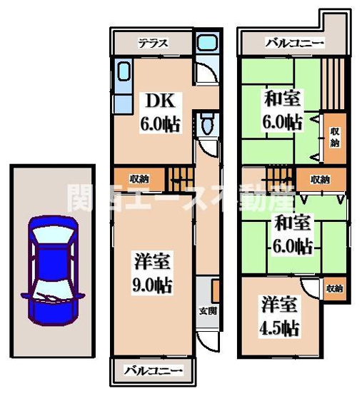 【間取り】 | 点野１丁目貸家