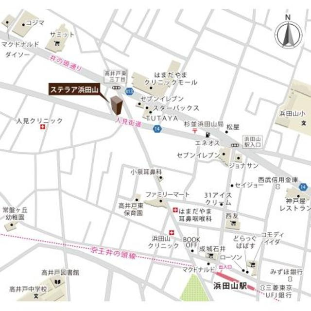 ステラア浜田山の地図