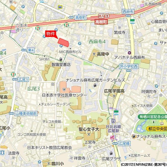 ザ・パークハウスグラン南青山高樹町の地図