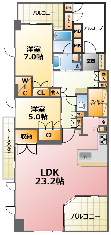 パークナード潮芦屋の間取り