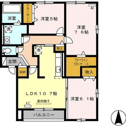 ジュエル　ルビーの間取り