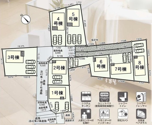 高浜市新明町6丁目5-30他『仲介手数料無料』新築一戸建て・建売の区画図
