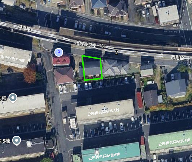 前橋市南町一丁目既存住宅の区画図