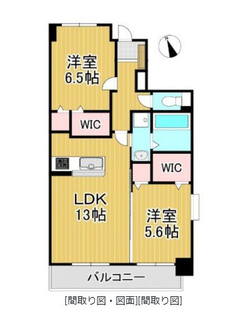 久留米市東櫛原町の賃貸マンションの間取り