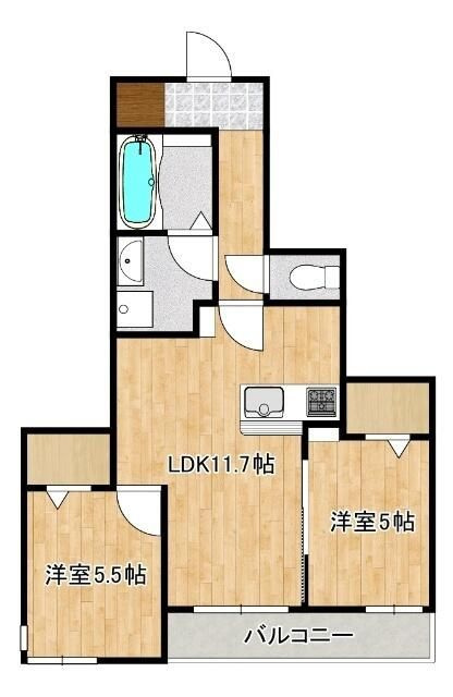 横浜市港南区港南台３丁目の賃貸マンションの間取り