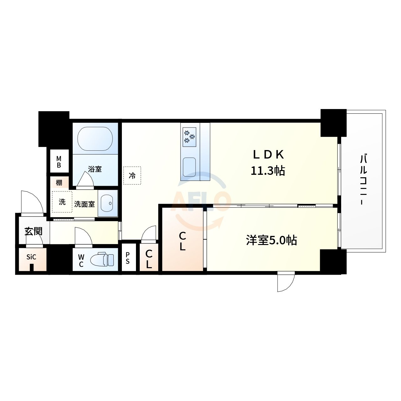 esteOeste難波元町（エステオエステナンバモトマチ）の間取り|esteOeste難波元町（エステオエステナンバモトマチ）　間取り