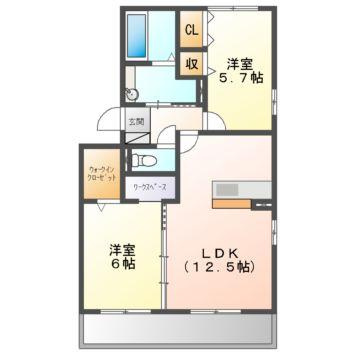 プレジオあくら　Ｃの間取り
