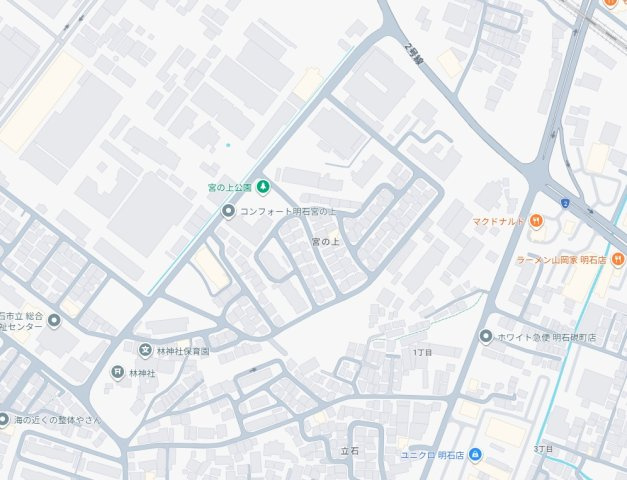 コンフォート明石宮の上B棟の地図