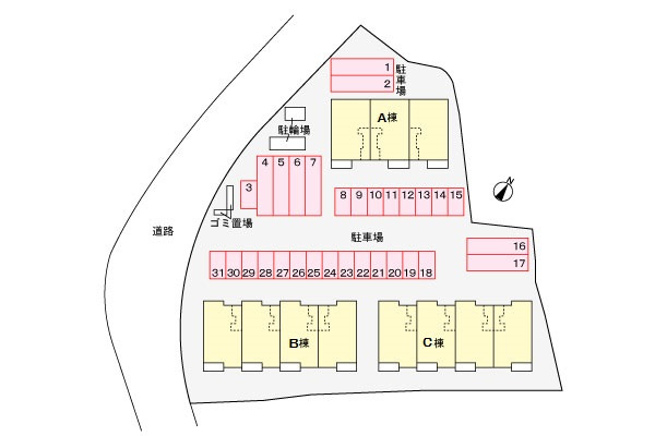 セレーノ橘Aの区画図