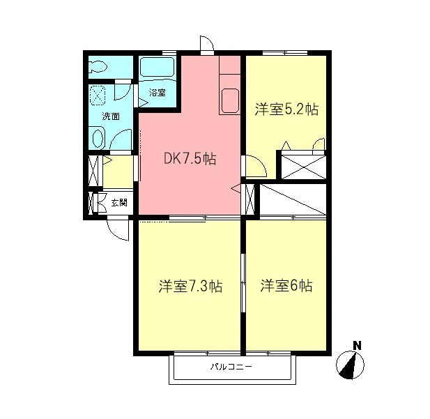 ドルフ城所Ⅲの間取り