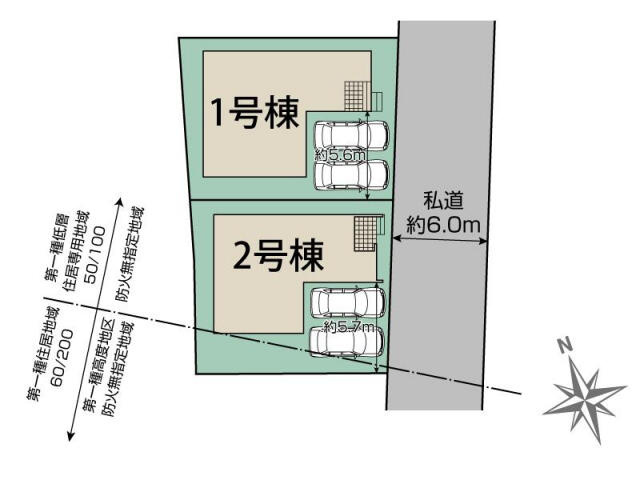 ブルーミングガーデン　市川市柏井町２丁目２棟／１期２号棟のその他|市川市柏井町2丁目2棟区画図
