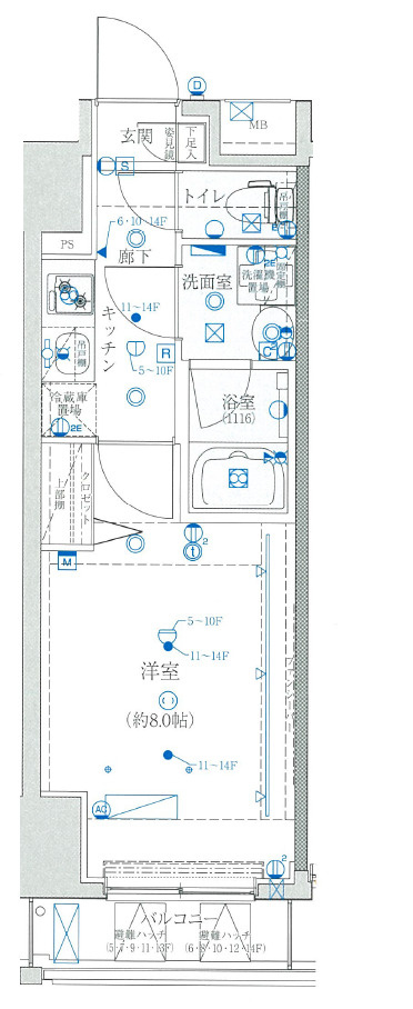 クレイシア新宿の間取り