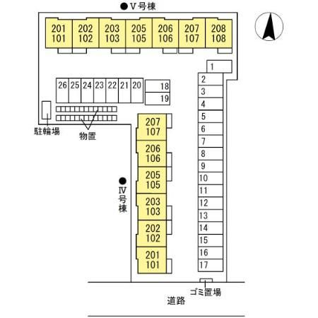 アクシア高屋敷　Ⅴの区画図