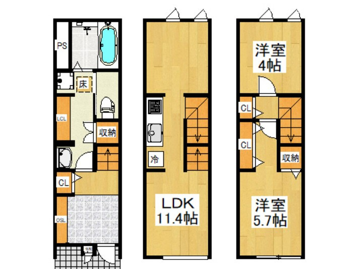 MOK-TERRACE SHIKI COURTの間取り