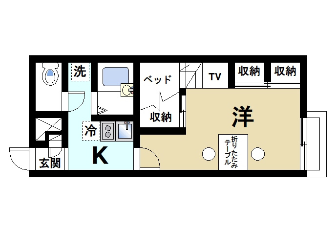 レオパレスくれーる大安寺の間取り|使いやすい間取り。