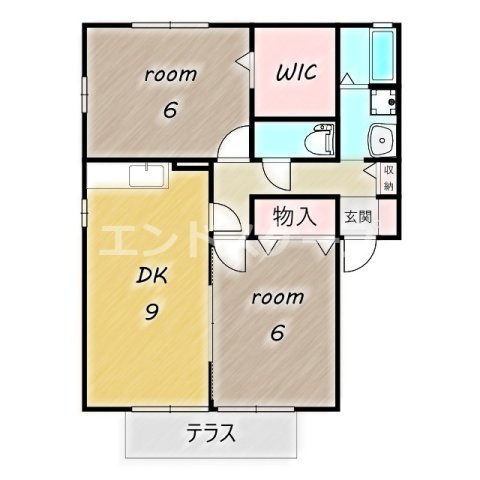 エクセラン　Ｂの間取り|高崎、前橋のお部屋探しはエンドスケープまで！お客様の理想お聞かせ下さい♪