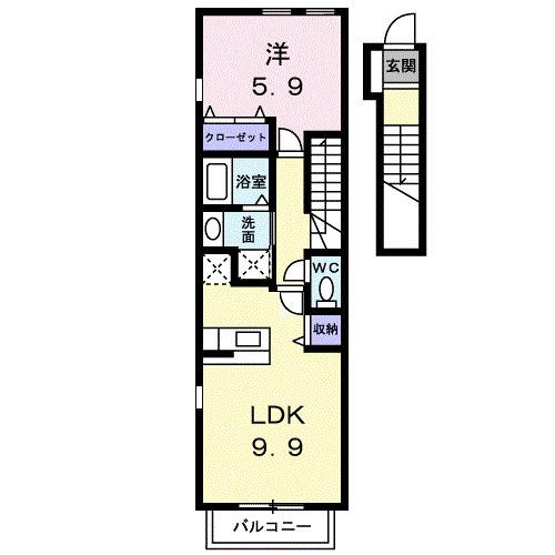 板野郡松茂町笹木野字八山開拓のアパートの間取り