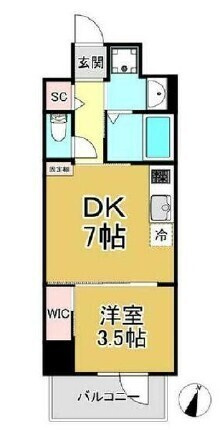 神戸市中央区国香通４丁目の賃貸マンションの間取り