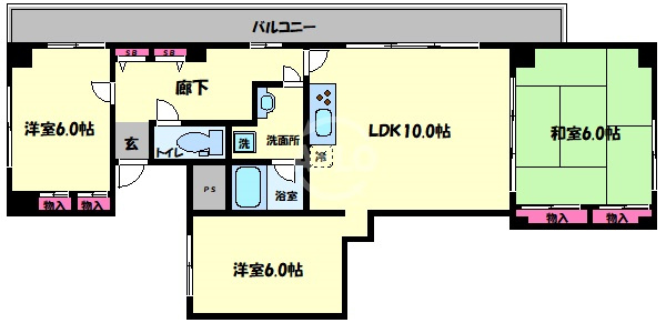 メゾンド社納　五条小学校区の間取り|メゾンド社納　間取り