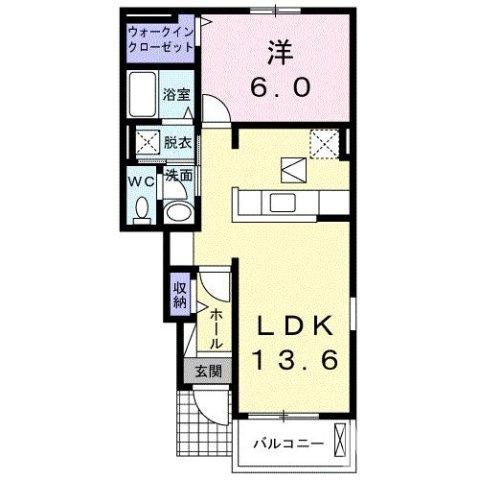 徳島市川内町加賀須野のアパートの間取り