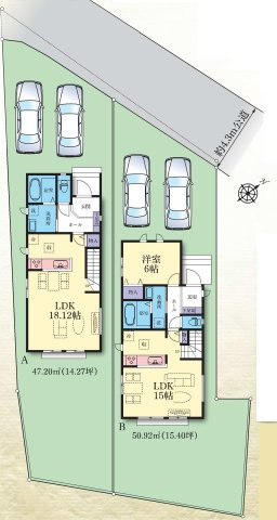 【横浜市泉区下和泉4丁目30-5全2棟新築戸建て】★仲介手数料無料★（下和泉小学校・泉が丘中学校）の区画図
