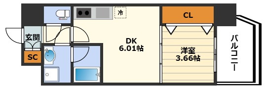 ブランシエスタ天満の間取り