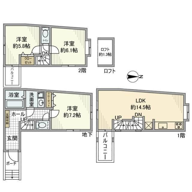 松原戸建の間取り