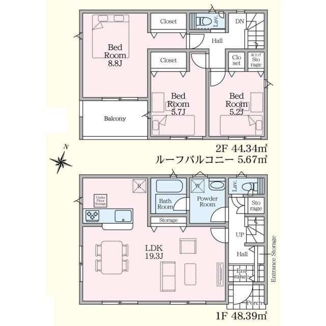 クレイドルガーデン宇都宮市若草第5　新築一戸建ての間取り