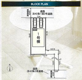 小田原市高田第11　新築一戸建て　1号棟の区画図|配置図