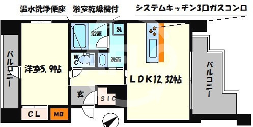 SHUNKI江戸堀の間取り|SHUNKI江戸堀（シュンキ江戸堀）　開放感のある間取り