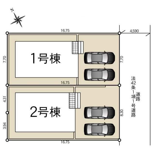 クレイドルガーデン壬生町緑町第3　新築一戸建ての区画図