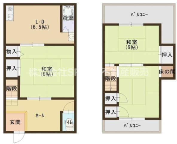 東石切町6丁目中古戸建の間取り|ファミリー様・新婚様にオススメです♪全居室6帖以上、収納有です！
