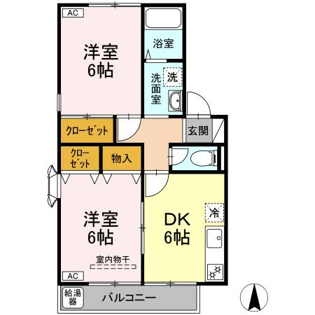 小平市小川町２丁目のアパートの間取り
