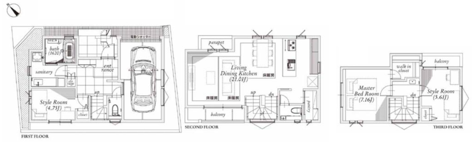 品川区大井　新築戸建の間取り